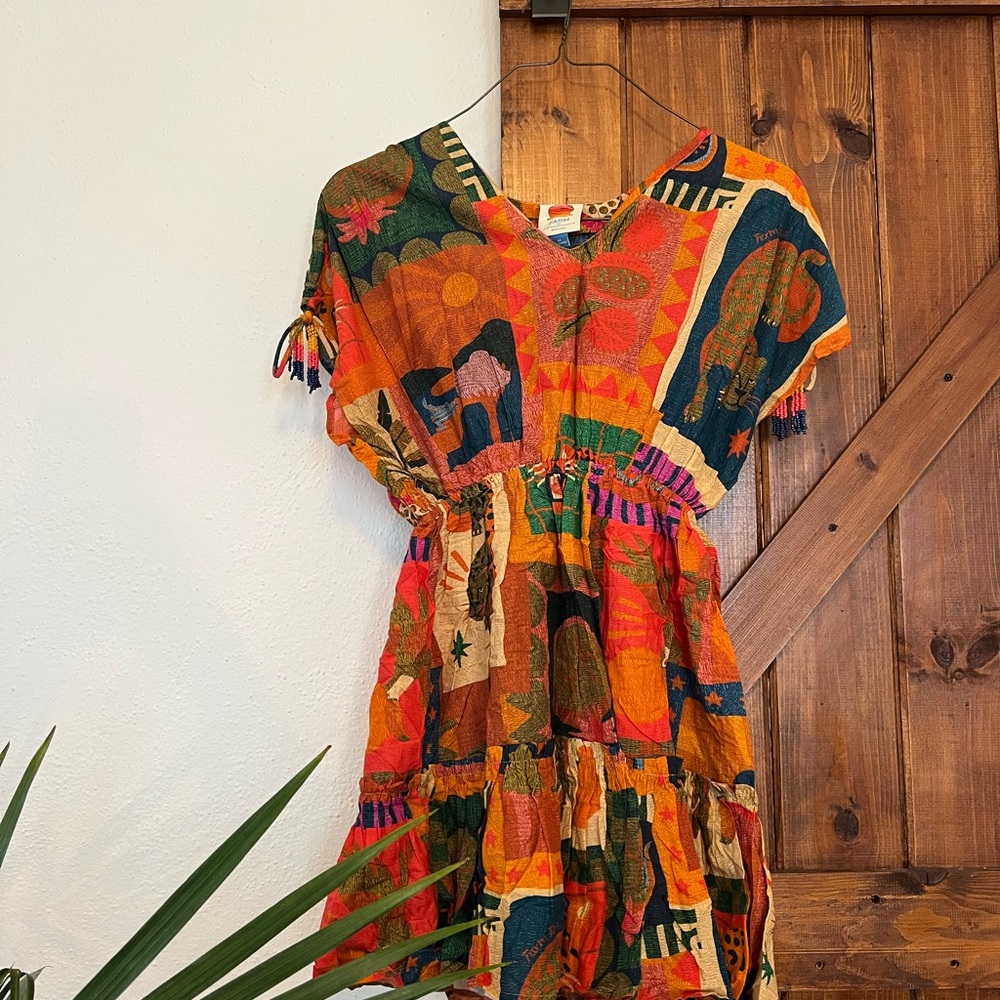 FARM Rio / Anthropologie Unique Colorful Animal Print Mini Dress